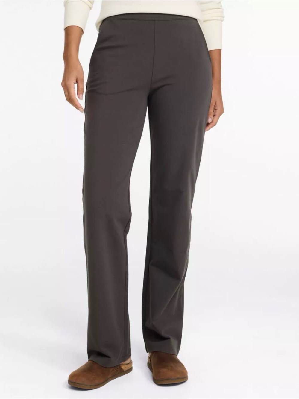 L.L. Bean Straight-Leg Pull-On Pants in **Heathered* Charcoal